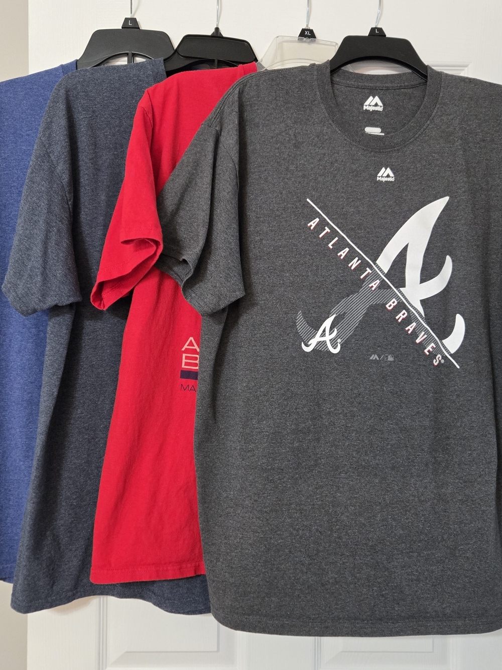 Set of 4 Atlanta Braves Tee Shirts Men's sx XL EUC